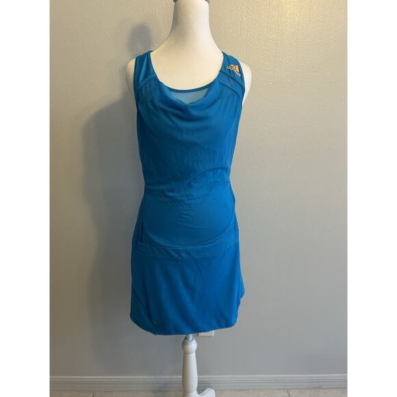 Adidas Mesh Tennis Dress Cowl Neck Sheer Geo Print Ana Ivanovic 2014 Aus Open M - Picture 12 of 12
